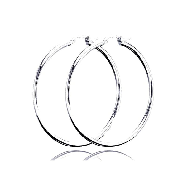 Silver 925 Plain Hoop Earring 2mm