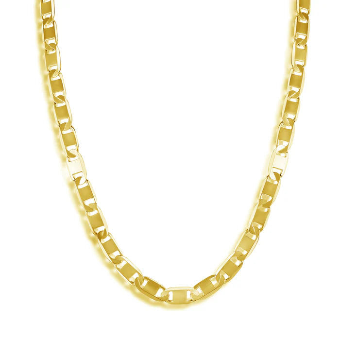 Gold Plated 925 Sterling Silver 6 Sided Diamond Cut Valentino 080 3.3mm Chain