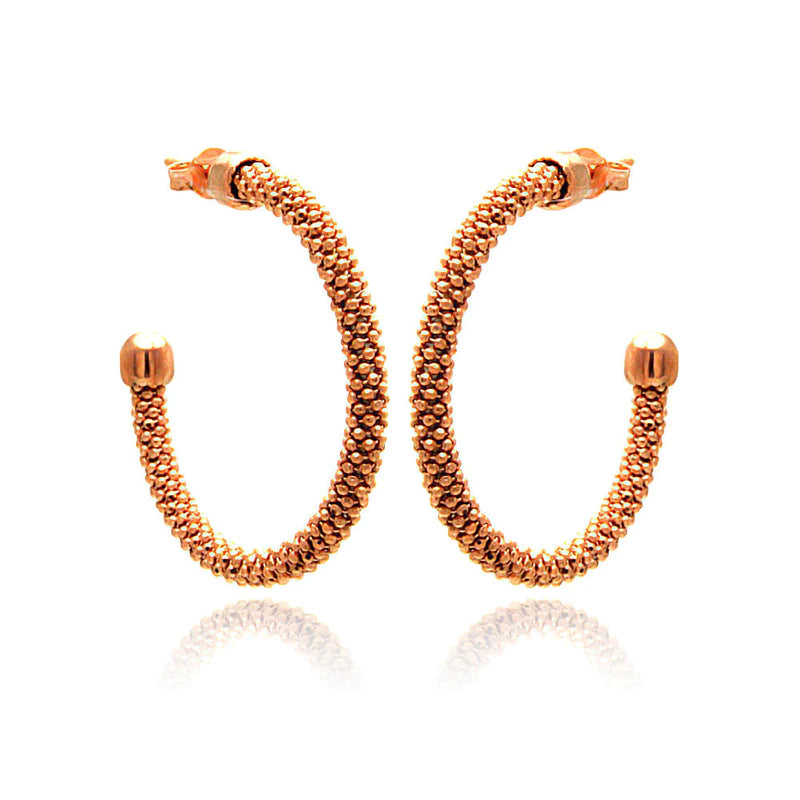 Silver 925 Rose Gold Plated Hoop Earrings