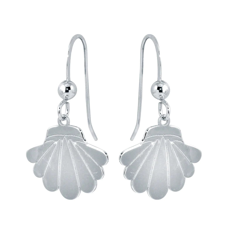 Silver 925 Rhodium Dangling Shell Earrings