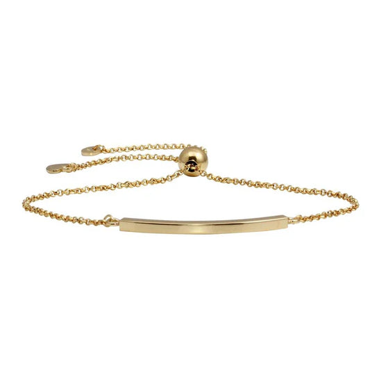 Gold Plated 925 Sterling Silver Curve Lariat Bracelet