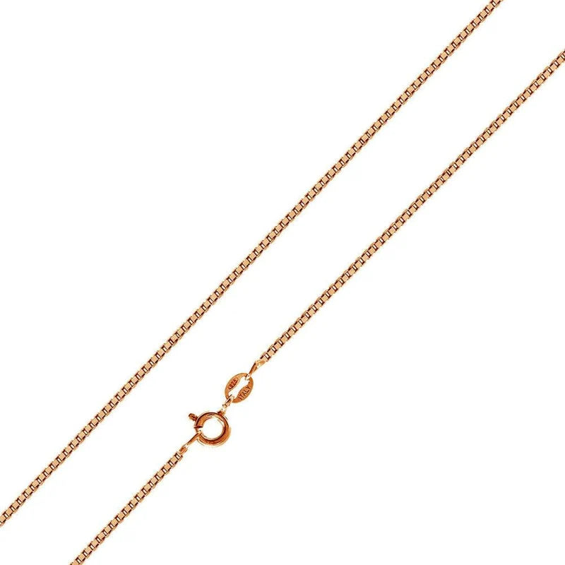 Silver 925 Rose Gold Plated Box 012 Chain 0.7mm