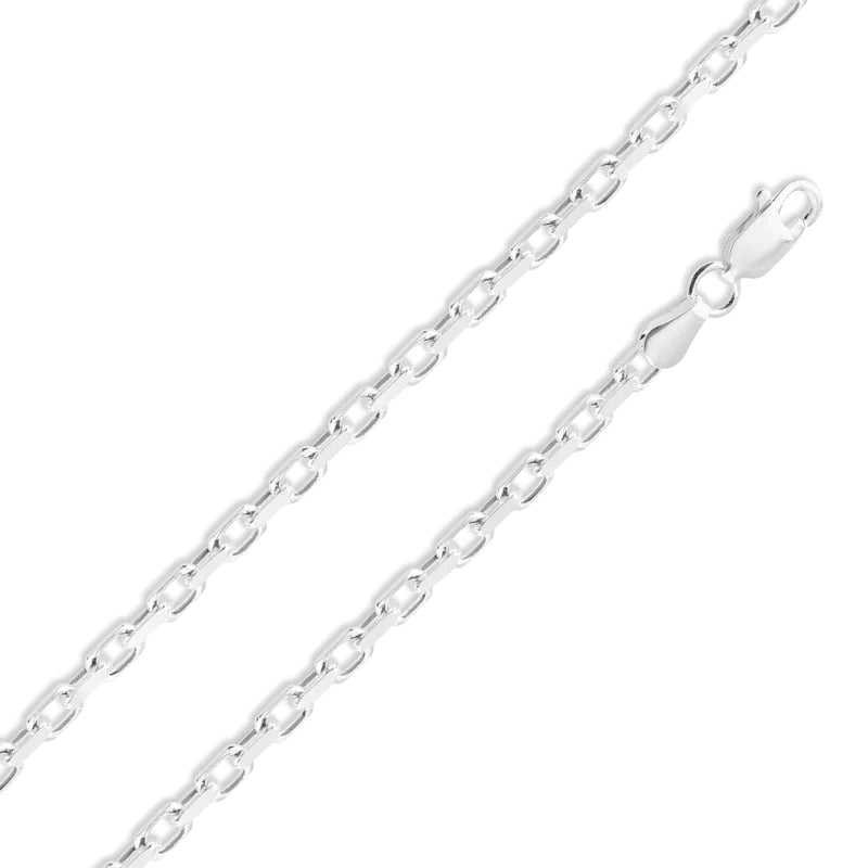 Silver 925 Diamond Cut Forzatina Link 180 Bracelet 5.5mm