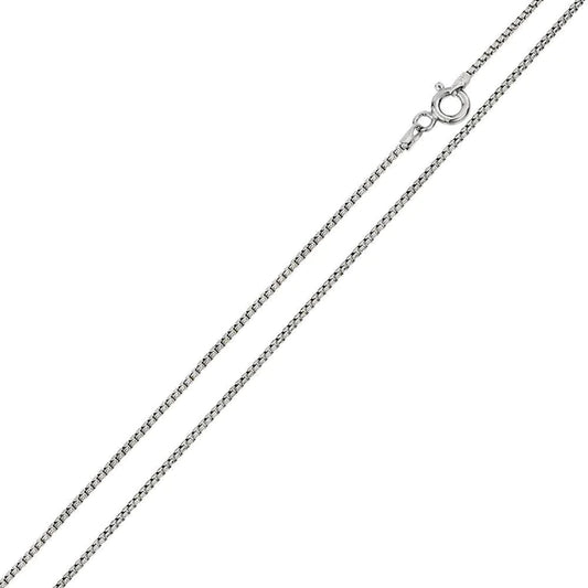 Silver 925 Rhodium Plated Round Box 024 Chain 1.25mm