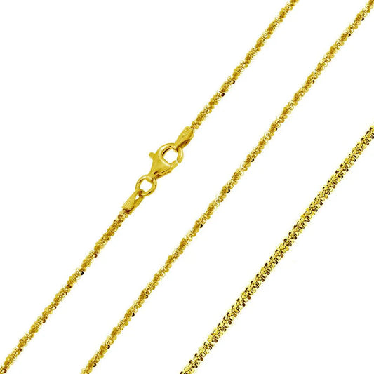 Silver 925 Gold Plated Roc Chain 1.5mm