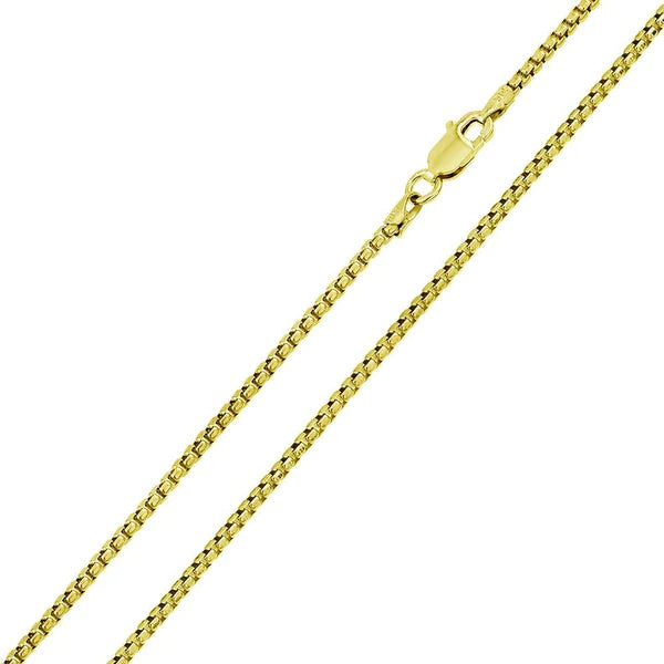 Silver 925 Gold Plated Round Box Chain 2.6mm