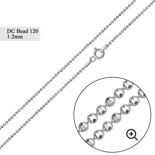 Diamond Cut Bead 120 Chain 1.2mm