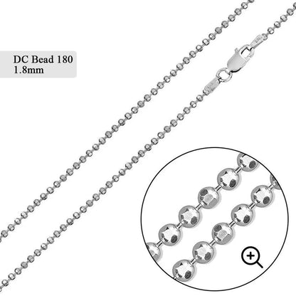 Diamond Cut Bead 180 Chains 1.8mm