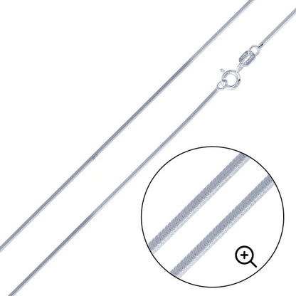 Silver 925 4 Sided Snake Square 025 Chain 0.9mm