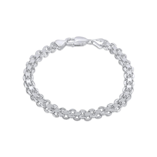 Sterling Silver Double Link Bracelet 6.5mm