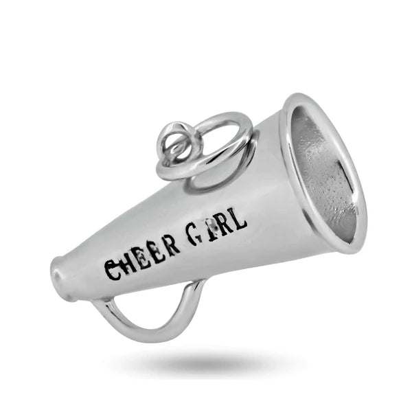 Sterling Silver 925 Basic Cheer Megaphone Charm