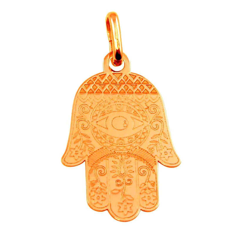 Silver 925 Rose Gold Plated Small Hamsa Pendant