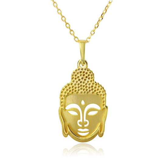 Silver 925 Gold Plated Buddha Pendant Necklace