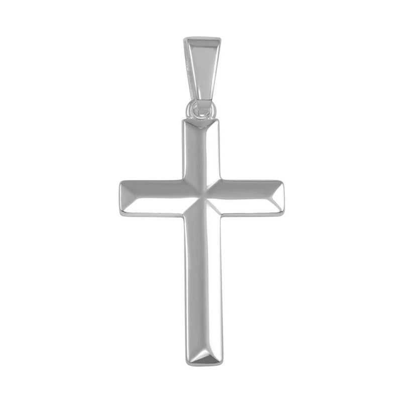 High Polished 925 Sterling Silver Flat Cross Pendant