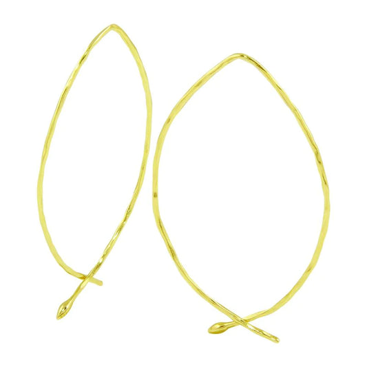 Silver 925 Gold Plated Pull-Through Earrings