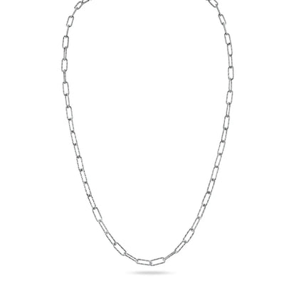 925 Sterling Silver Diamond Cut Paperclip Link Chain 3.2mm