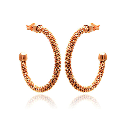 Silver 925 Rose Gold Plated Hoop Earrings