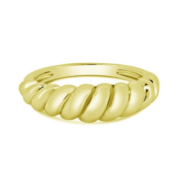 Silver 925 Gold Plated Croissant Design Ring