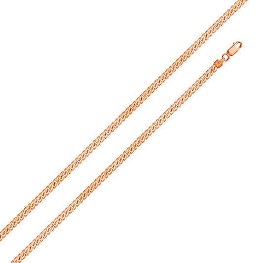 Rose Gold Plated Miami Cuban Curb 080 Chain 2.6mm