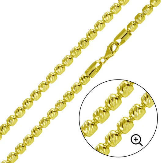 Silver 925 Gold Plated Barrel Slash Chain 5mm