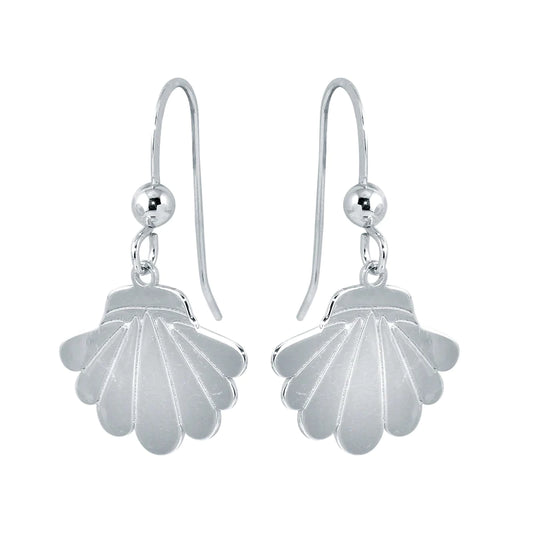 Silver 925 Rhodium Dangling Shell Earrings
