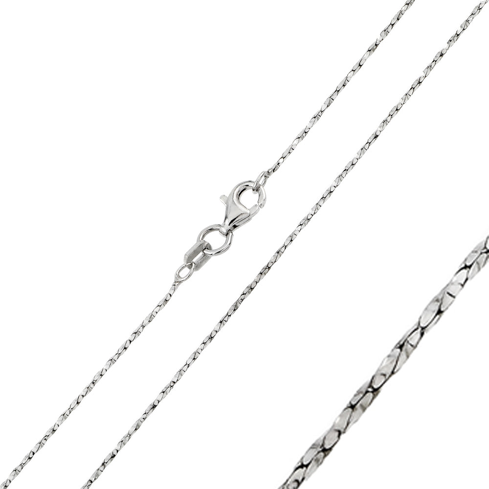 Sterling Silver 925 Rhodium Plated Twisted Diamond Cut Cardono 015 Chains