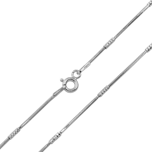 Sterling Silver 925 Rhodium Plated Tube Brite DC 030 Chain