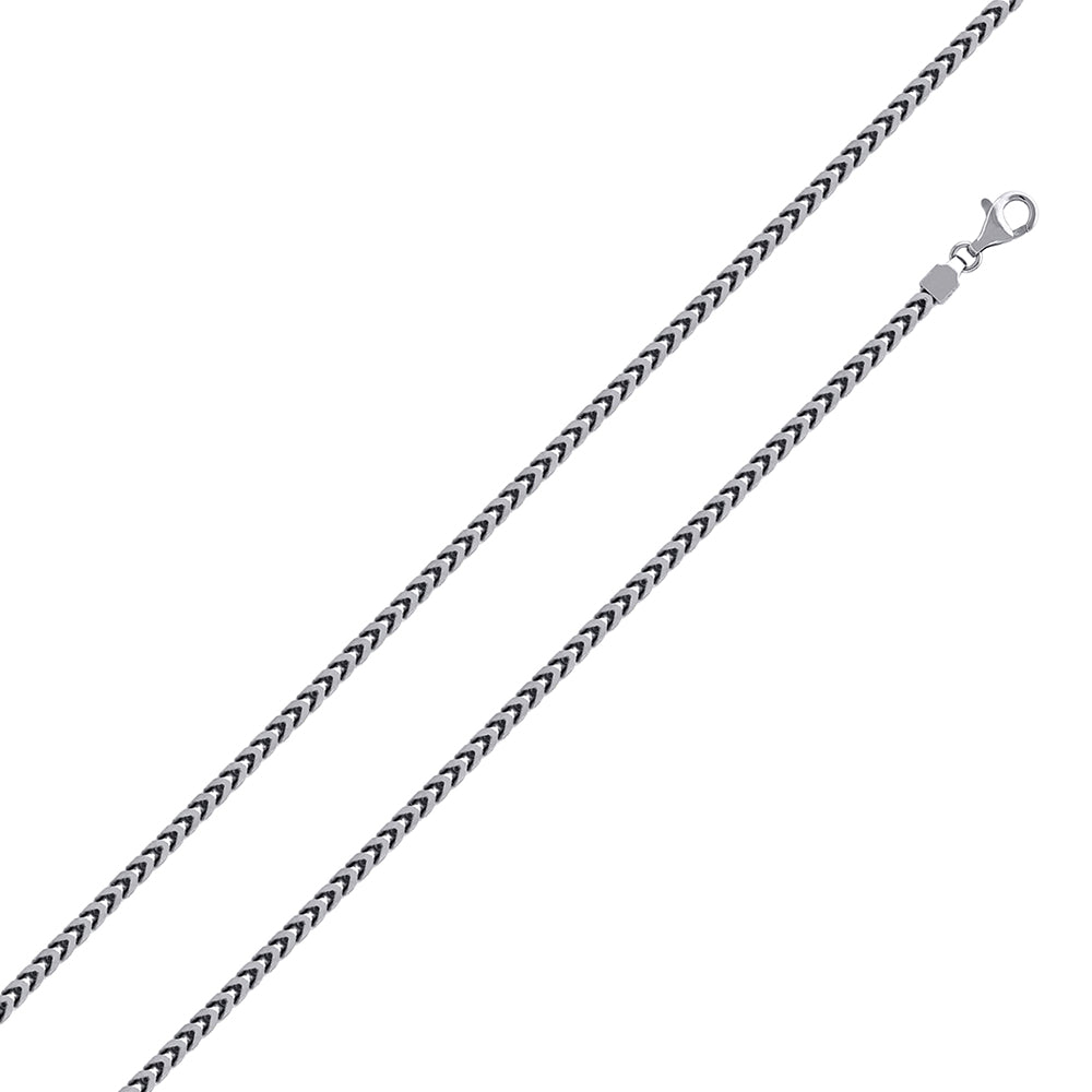 Sterling Silver 925 Rhodium Plated Franco 180 Chain 1.8mm